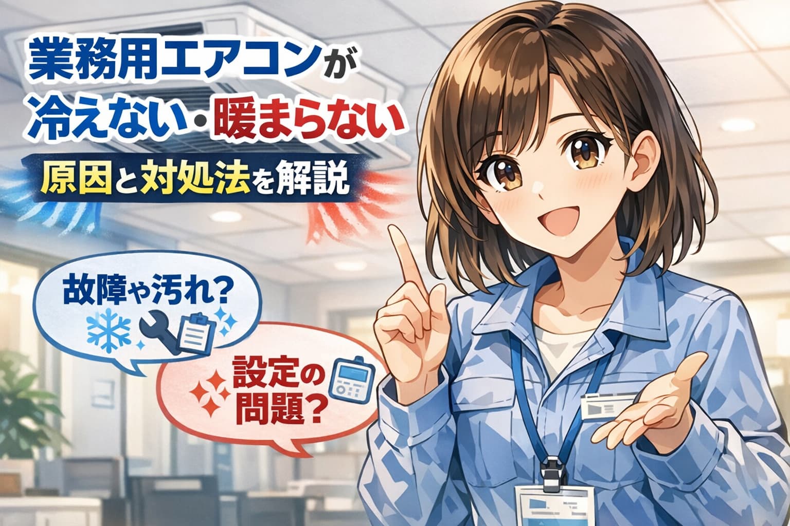 業務用エアコンが冷えない・暖まらない原因と対処法を解説