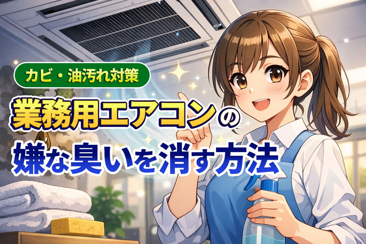 業務用エアコンの嫌な臭いを消す方法！カビ・油汚れ対策